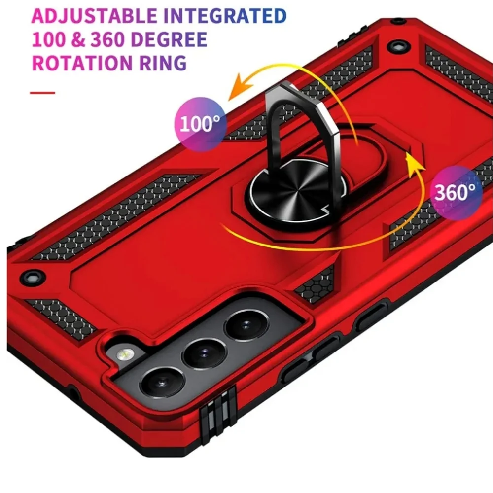 Samsung Red Rugged Phone Case with Kickstand